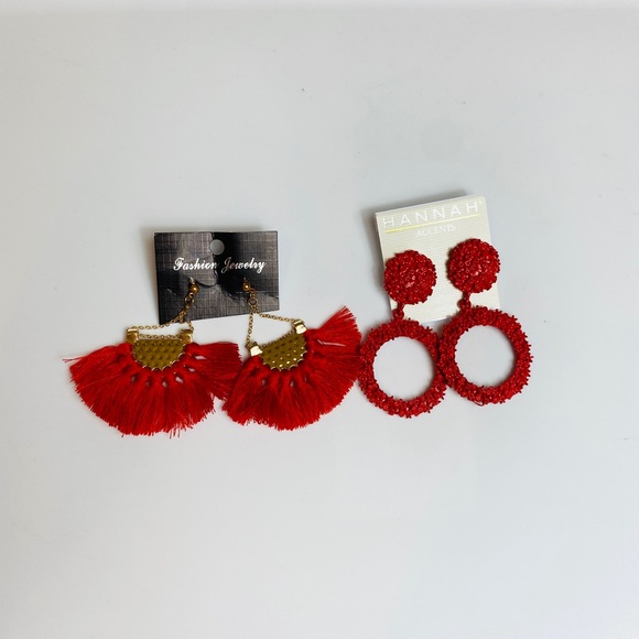 Red Dangle Earrings - Picture 3 of 3